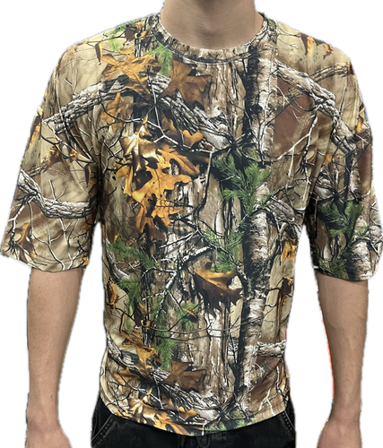 تیشرت آستین کوتاه استتار طرح شاخه و برگ CODE1